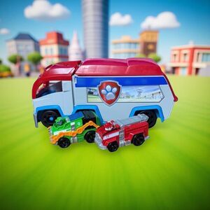 PAW Patrol Pup Squad Paw Patroller Transforming Playset With 2 Diecast Cars